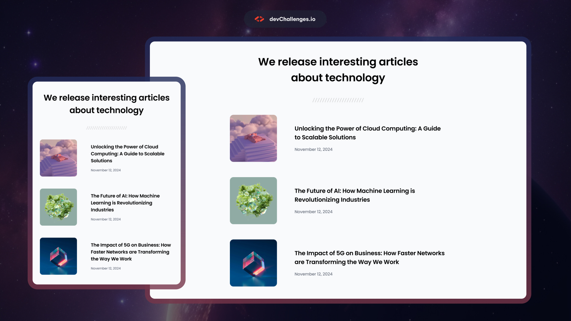 Simple article listing thumbnail